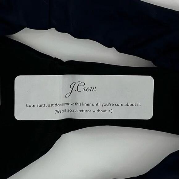 NWT J. Crew Mid Rise High Cut Leg Cheeky Bikini Bottom UPF 50 S Navy Blue #3056 - Picture 9 of 14